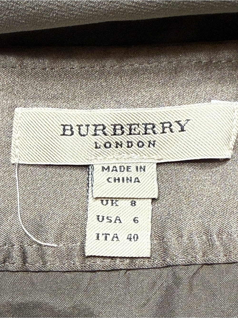 Burberry London Olive Pleated Silk Skirt Size 6 - Picture 7 of 8